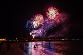 Fireworks over Honolulu