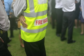 Fire warden at fire drill
