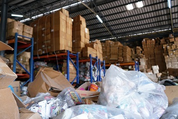 Messy warehouse facility