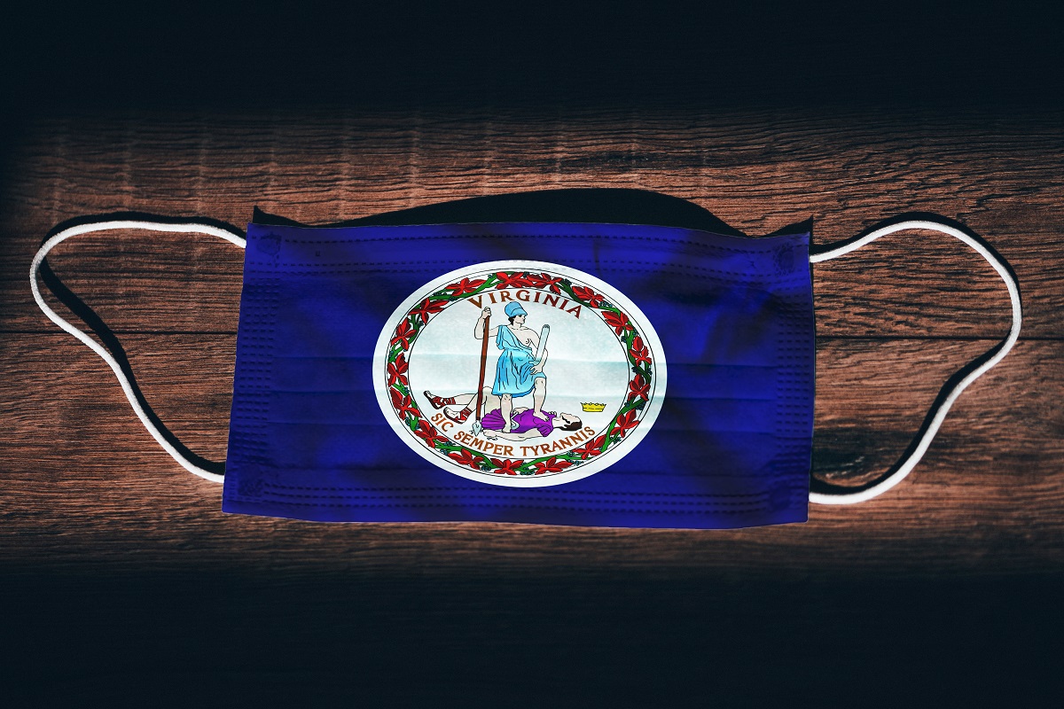 Virginia state flag as facemask, COVID-19