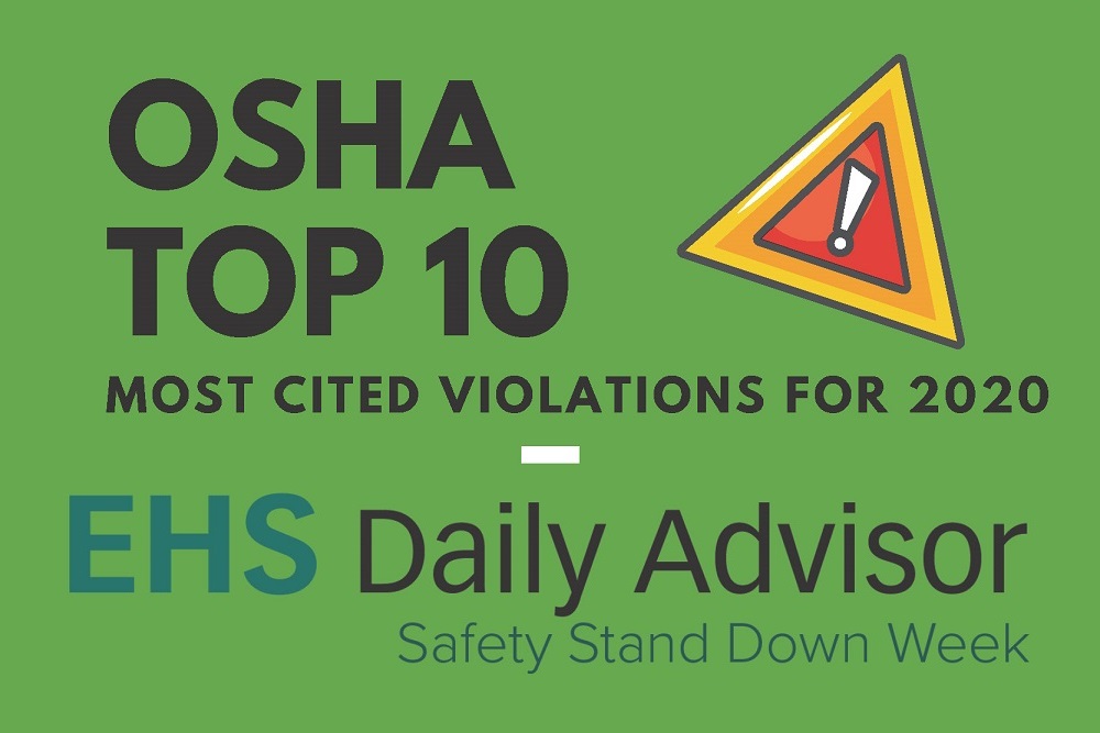 Infographic The OSHA Top 10 List for FY 2020 EHS Daily Advisor