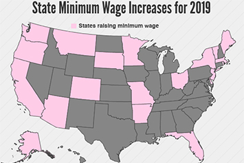 State Minimum Wage Increases for 2019 (Map) - Recruiting ...