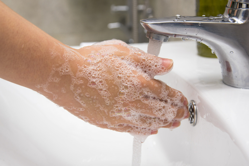 washing hands